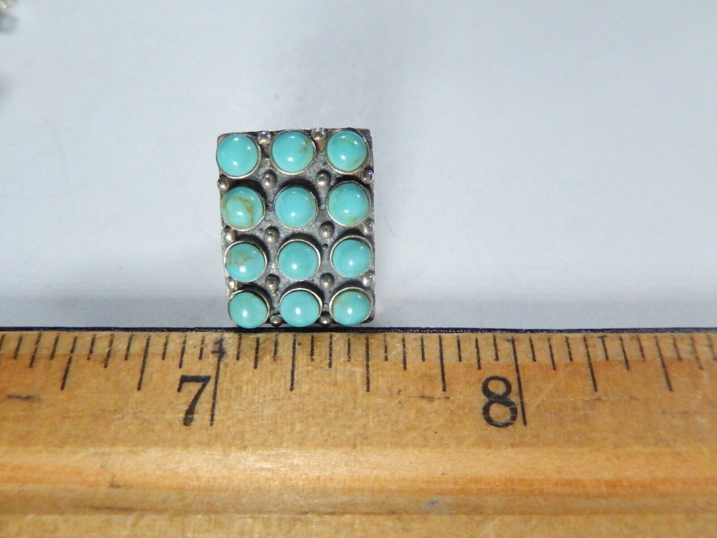 *VINTAGE*   Southwest Sterling Silver 925 Zuni Style Turquoise Post Earrings