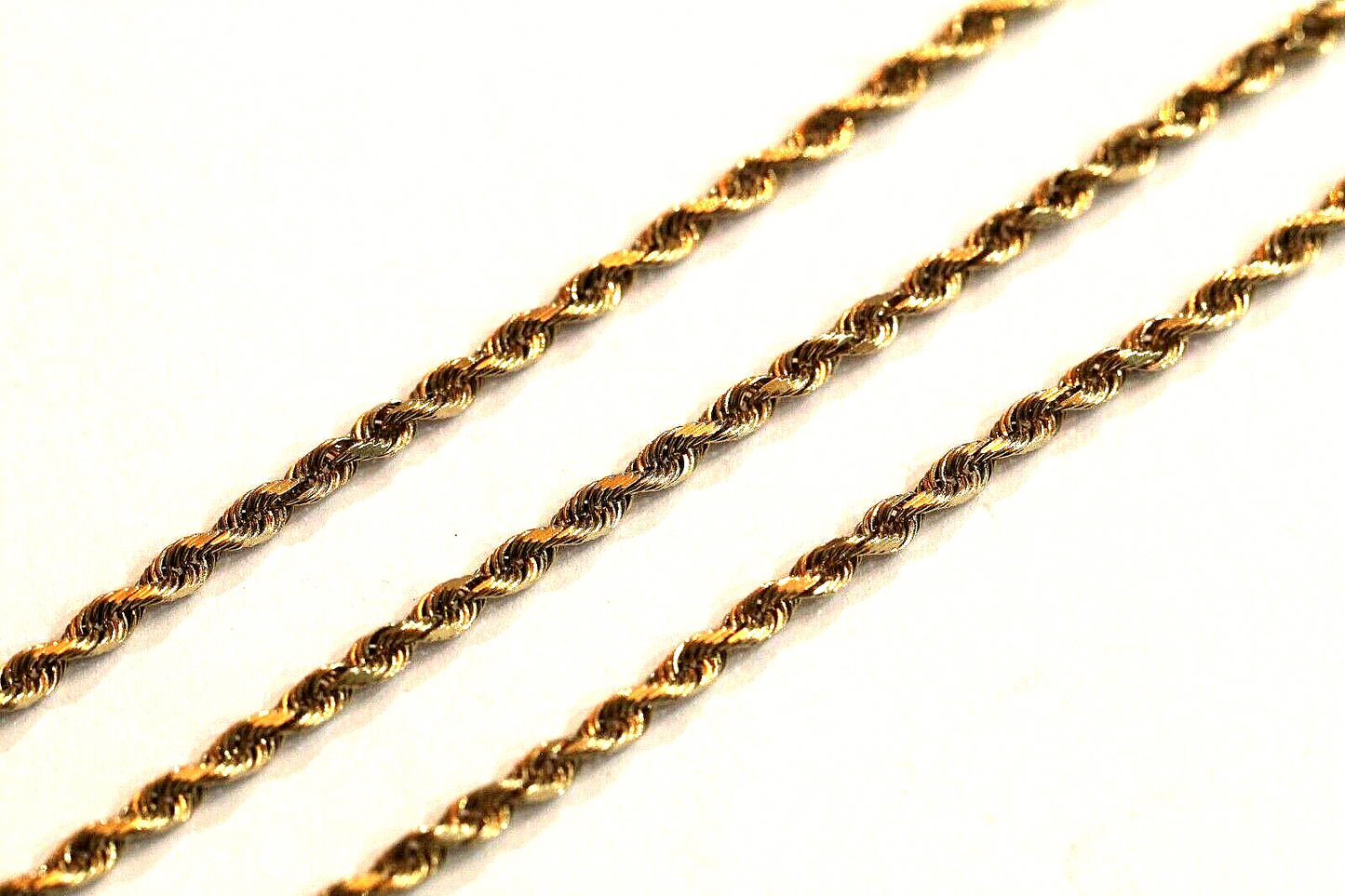 10k Yellow Gold Solid Diamond Cut Rope Chain (2.75 mm) - 8.7 grams