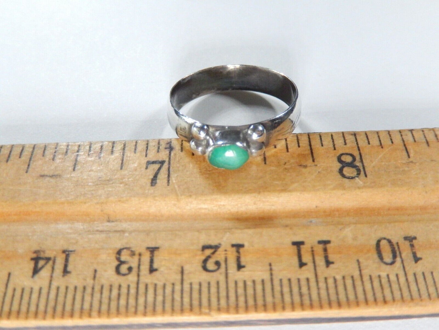 Vintage Southwest Sterling Silver Malachite Ring Size 6.75