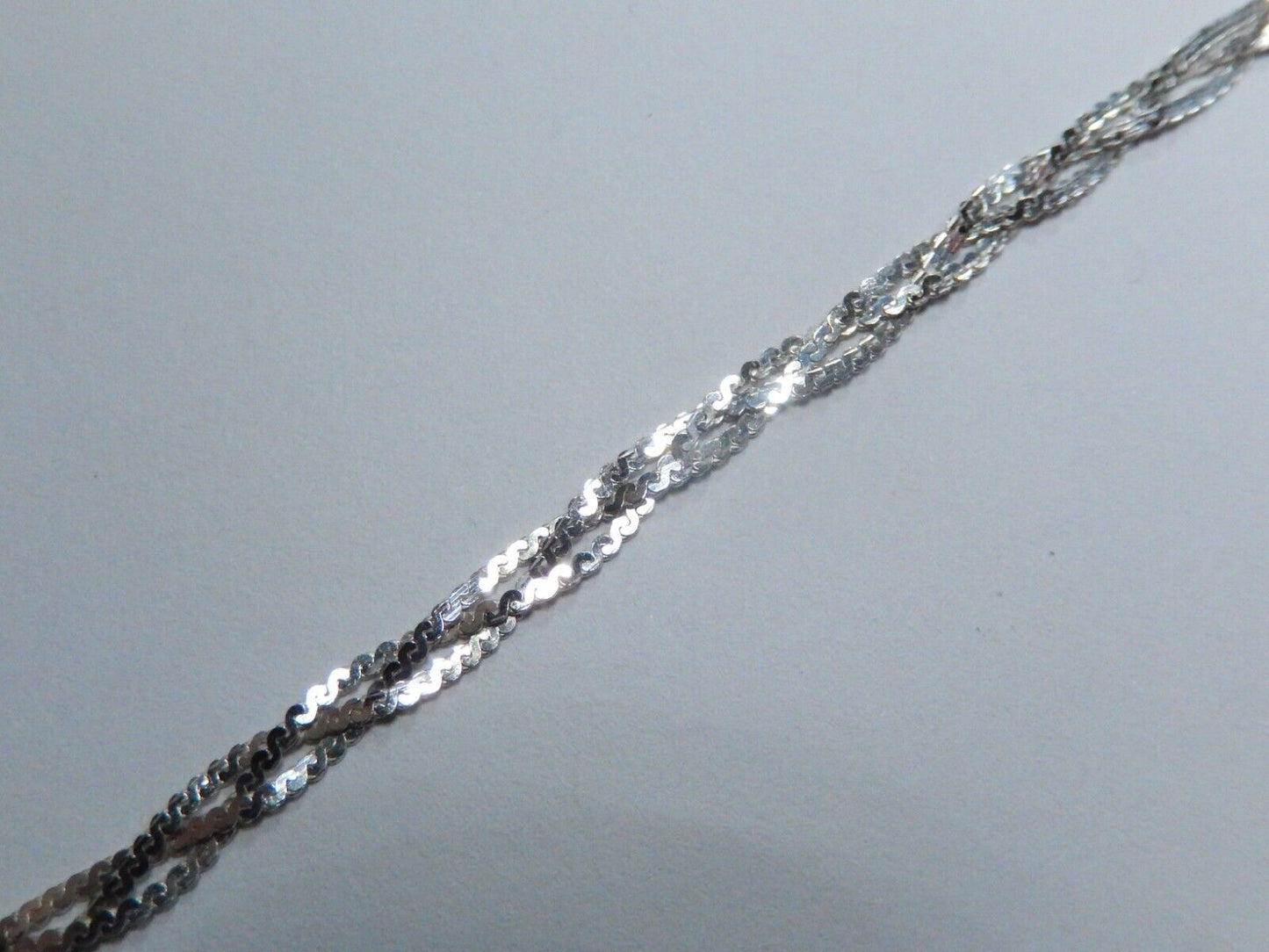 Italy 925 Sterling Silver 3 Strand woven braided bracelet 7.5 "