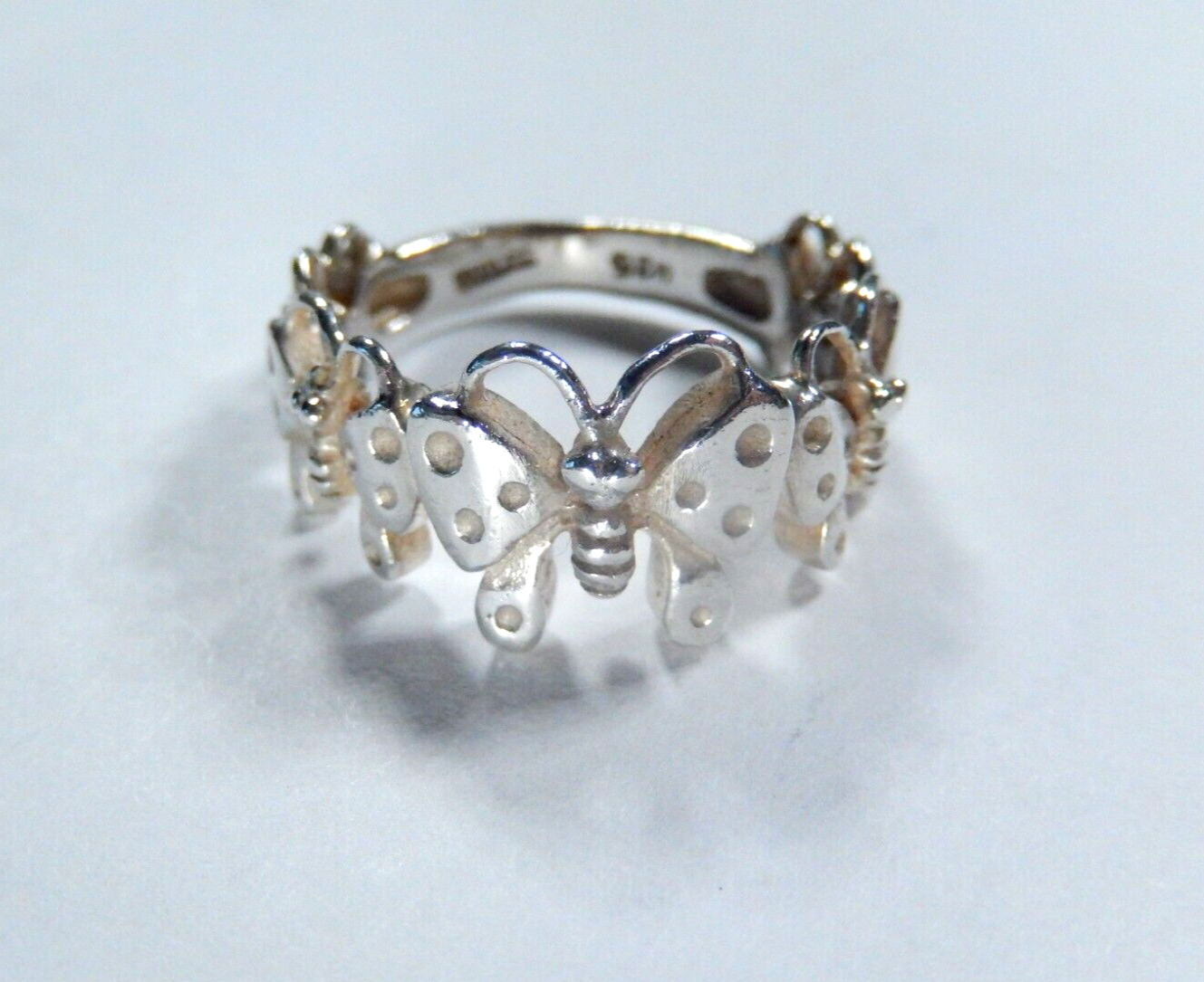 Sterling Silver Butterfly Band Ring Size 8.5