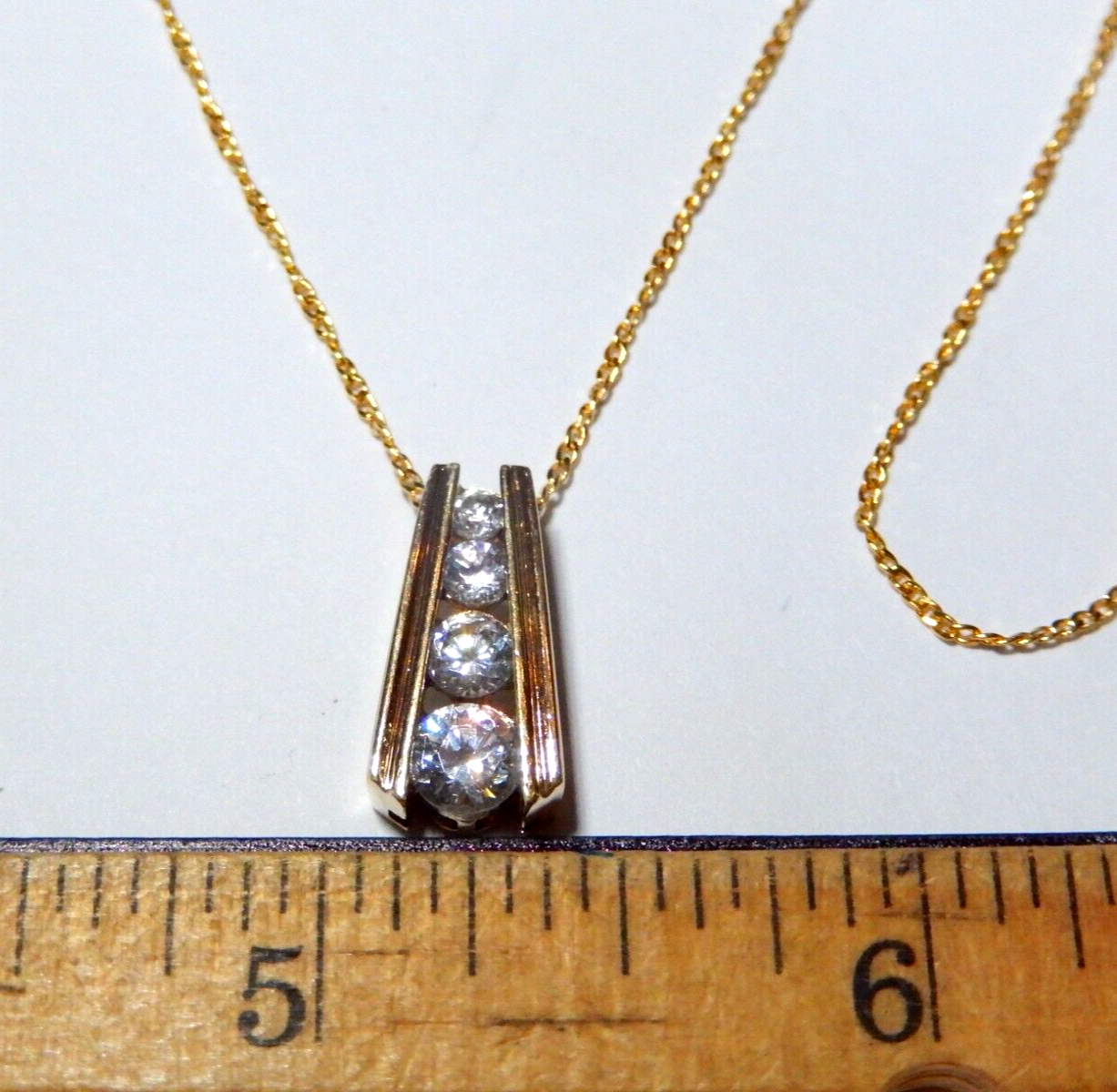NWT VERMEIL GOLD AND CZ  PENDANT STAMPED 925 with 18 GOLD VERMEIL CHAIN