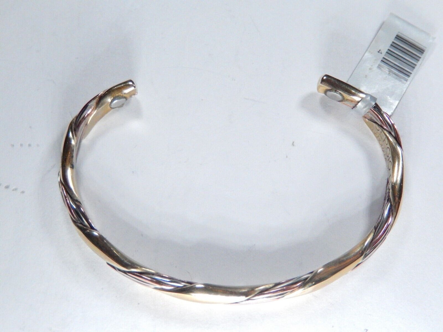 SERGIO LUB Artist Handmade Copper Silver Magnetic Healing Cuff Bracelet Small