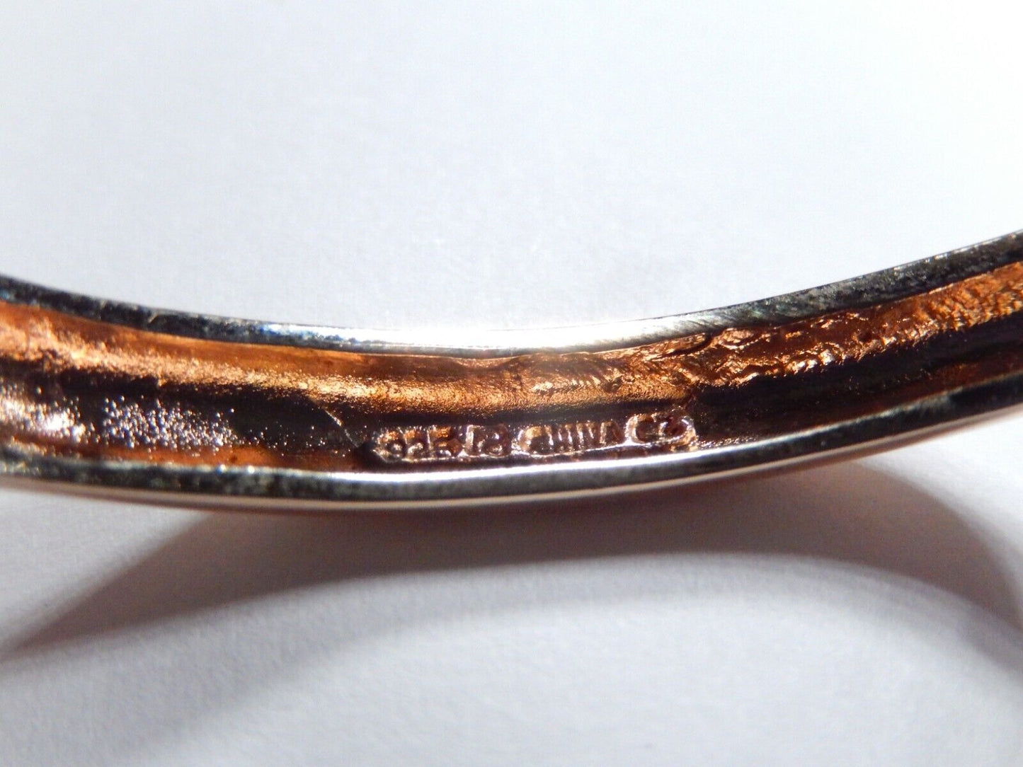 ROSE GOLD VERMEIL~CZ~HINGED .925 BANGLE BRACELET