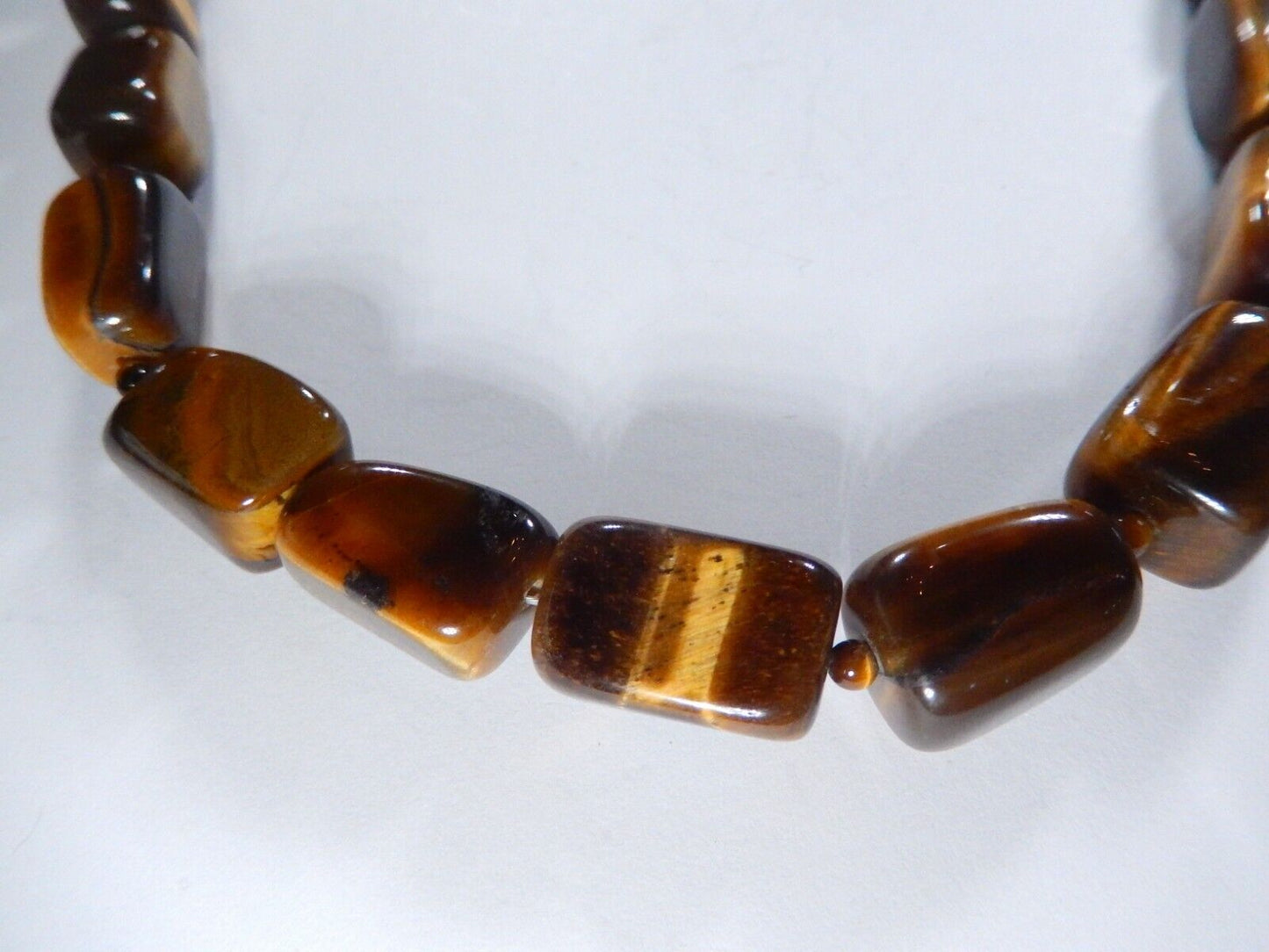 Vintage Tiger’s Eye Large Bead SX 925 Sterling Silver Toggle Necklace - 18"