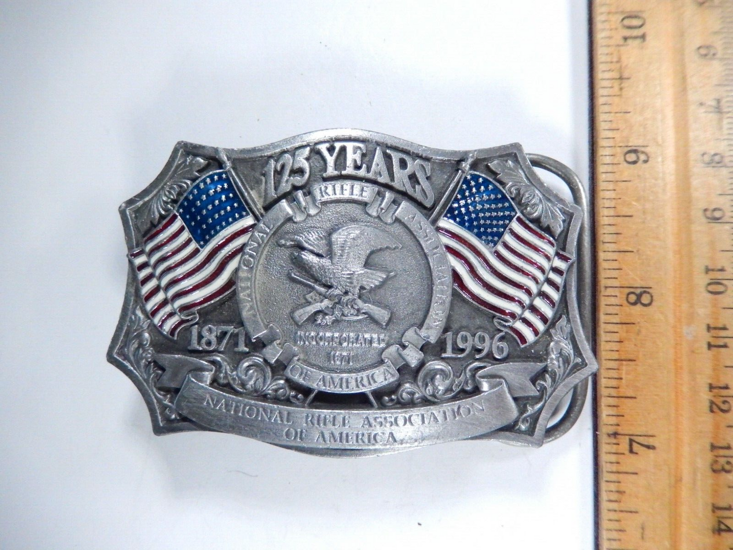 125 years NRA belt buckle National Rifle Association