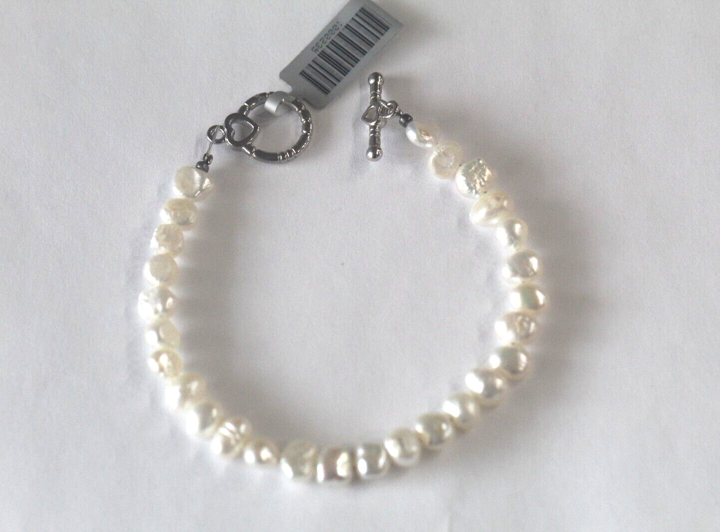 *NEW* Approx 8.5mm x 6mm Baroque Pearl 8 " Bracelet w/ Sterling Silver Toggle Cl