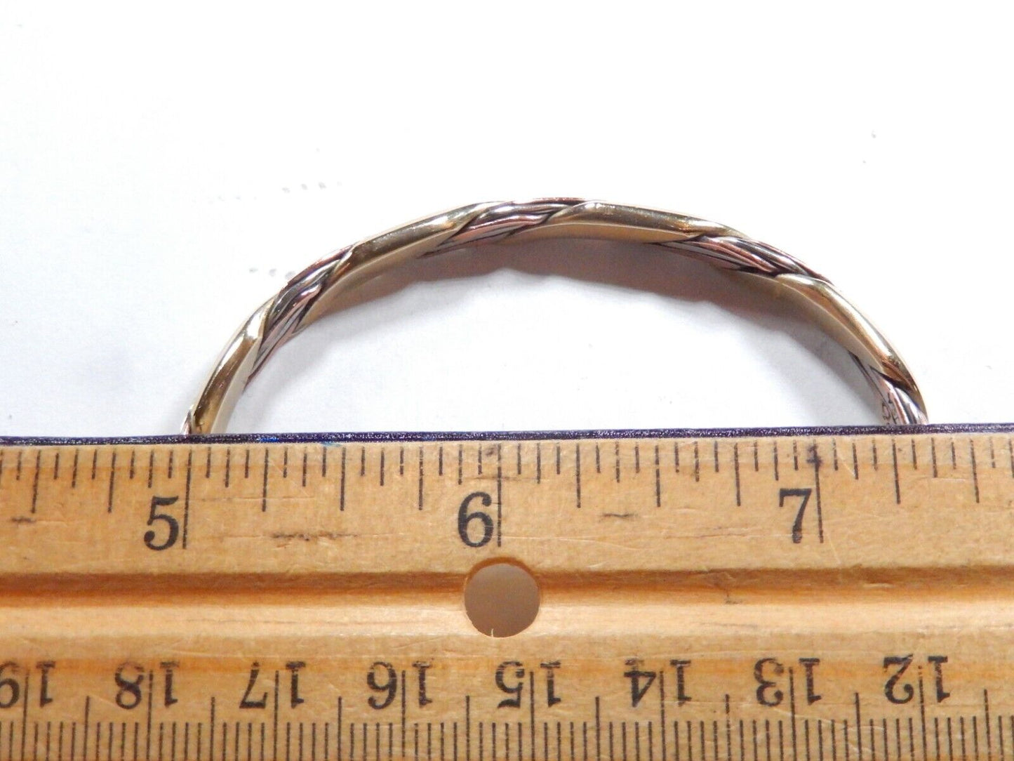 SERGIO LUB Artist Handmade Copper Silver Magnetic Healing Cuff Bracelet Small