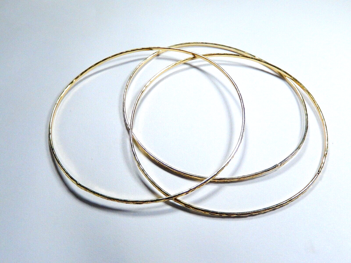 GOLD VERMEIL STERLING  SET OF 3 STACK BRACELET BANGLES