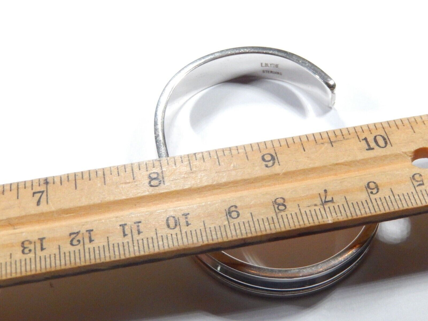DESIGNER -Elizabeth Blythe Signed Thick Sterling Silver Cuff Bracelet 31.5 grams