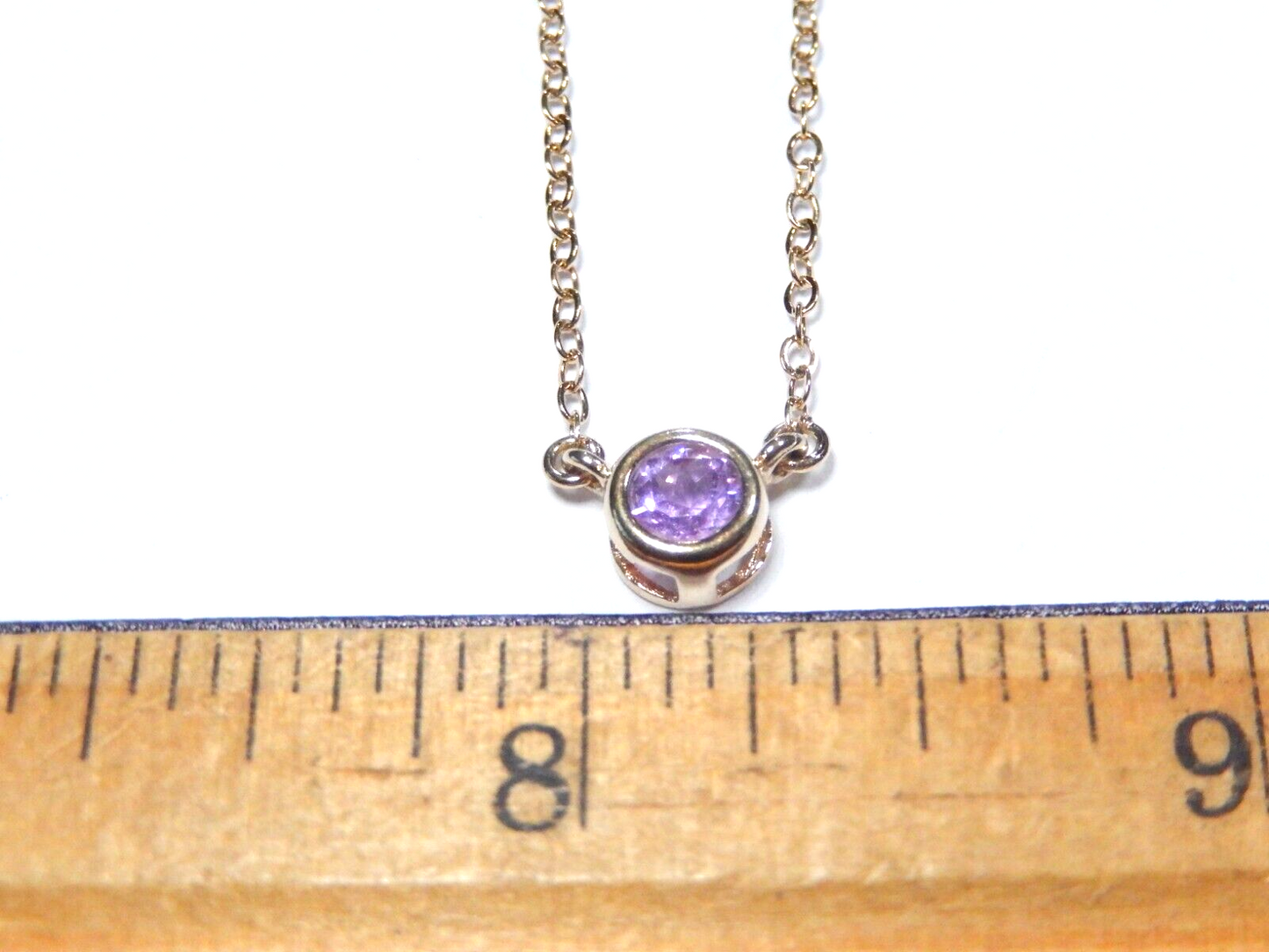 Ross Simons Gold Vermeil 50 CT Amethyst Pendant w18 Gold Vermeil Chain