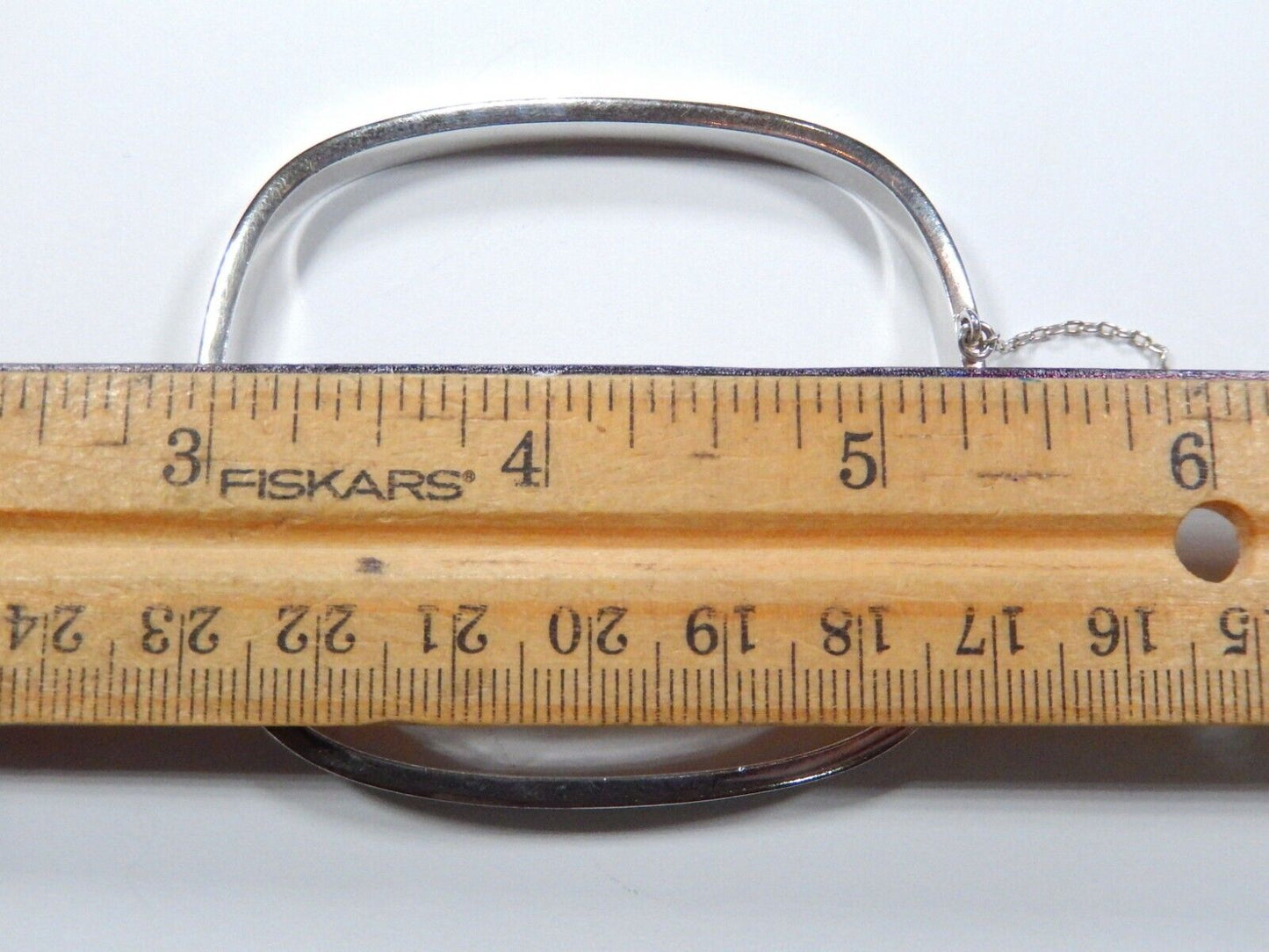 *VINTAGE*  Sterling Silver Square Hinged Bangle Modernist Bracelet