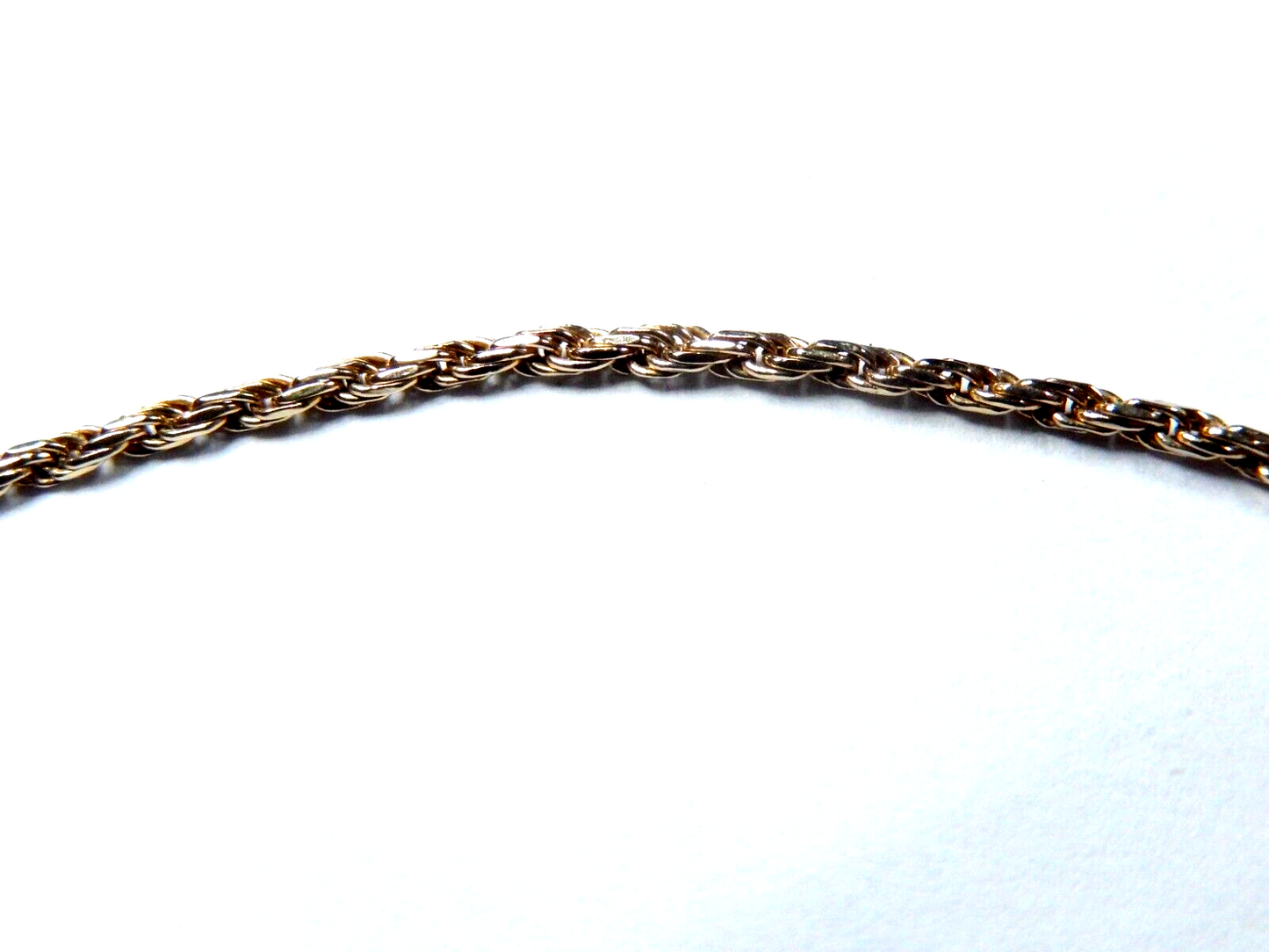 14K Yellow Gold 1.25MM Rope Chain Bracelet - Size 7"