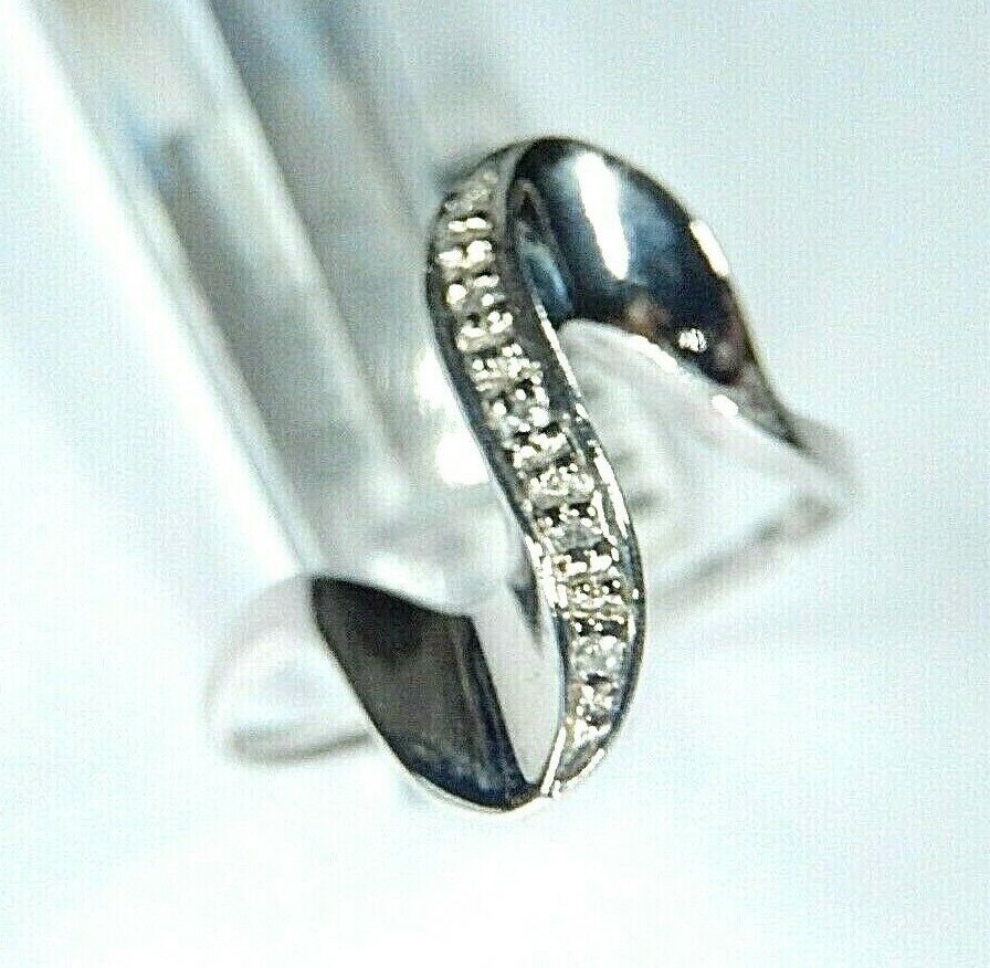 14K White Gold Elegant High Fashion  Natural Diamond Cocktail Ring Size 8.75