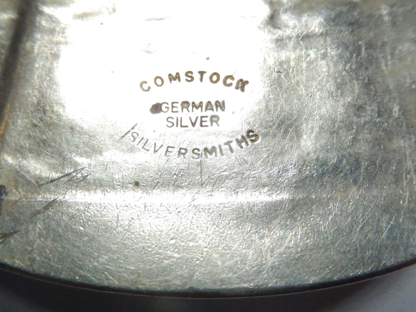 *VINTAGE* 60-70's COMSTOCK  SOLID GERMAN SILVER Team Roping Belt Buckle 4"x2.5"