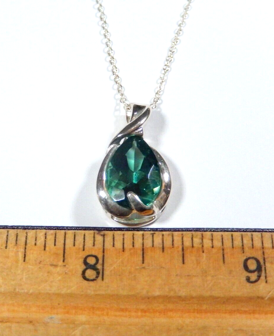 Gorgeous Green 400 CT Tsavorite Garnet 925 Sterling Silver Pendant w18 Chain