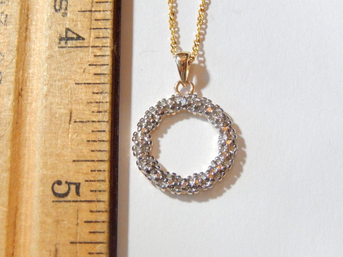 Ross Simon Gold Vermeil Sterling Silver Eternal Diamond Pendant w18 Chain