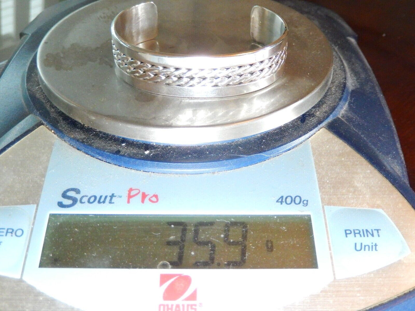 Ron Y Yazzie Sterling Silver Navajo Cuff Bracelet Native American 35.9 grams