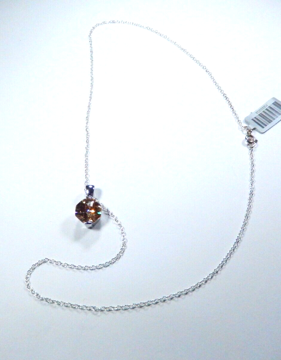 925 Sterling Silver with 4.0 CT Fancy Cut Citrine Solitaire Pendant w/ 18" Chain