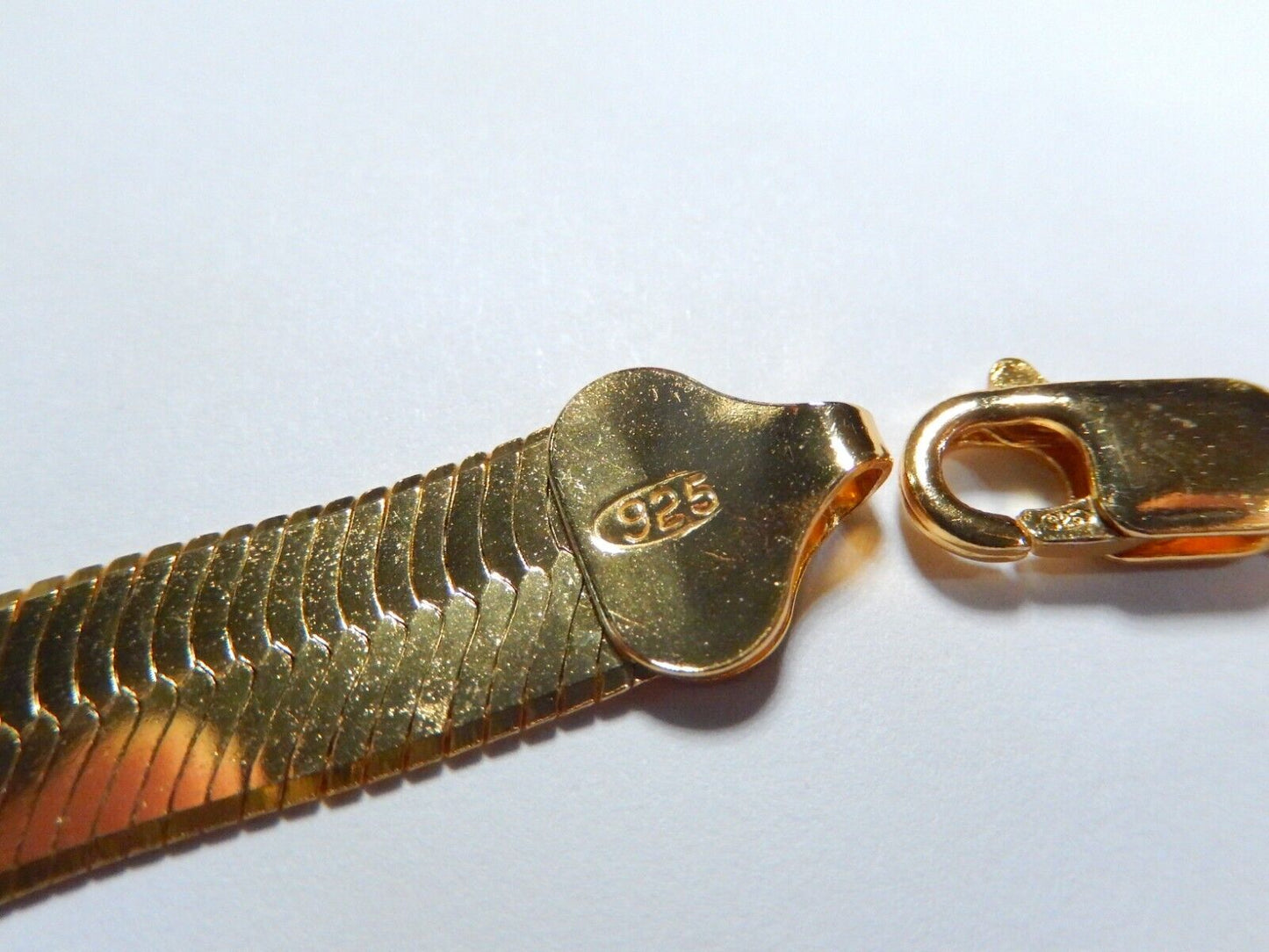 8.5mm Herringbone Chain. Vermeil Gold over Sterling Silver Necklace 16"