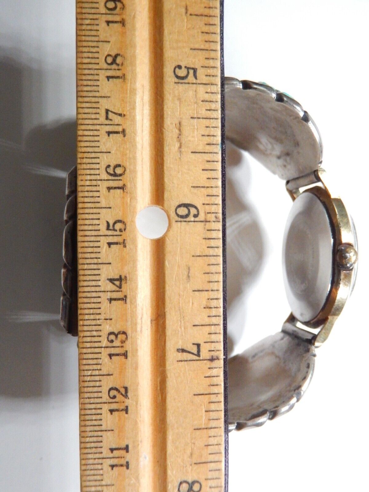 *VINTAGE* Navajo B. Nez Sterling Silver Turquoise Watch Bracelet  116.4 grams