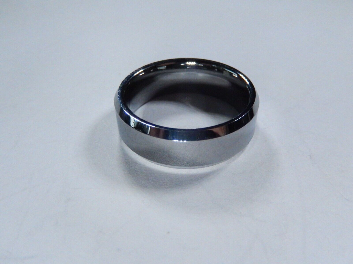 8mm Men's Comfort Fit Tungsten Carbide Silver Color Wedding Band Ring Sz 12