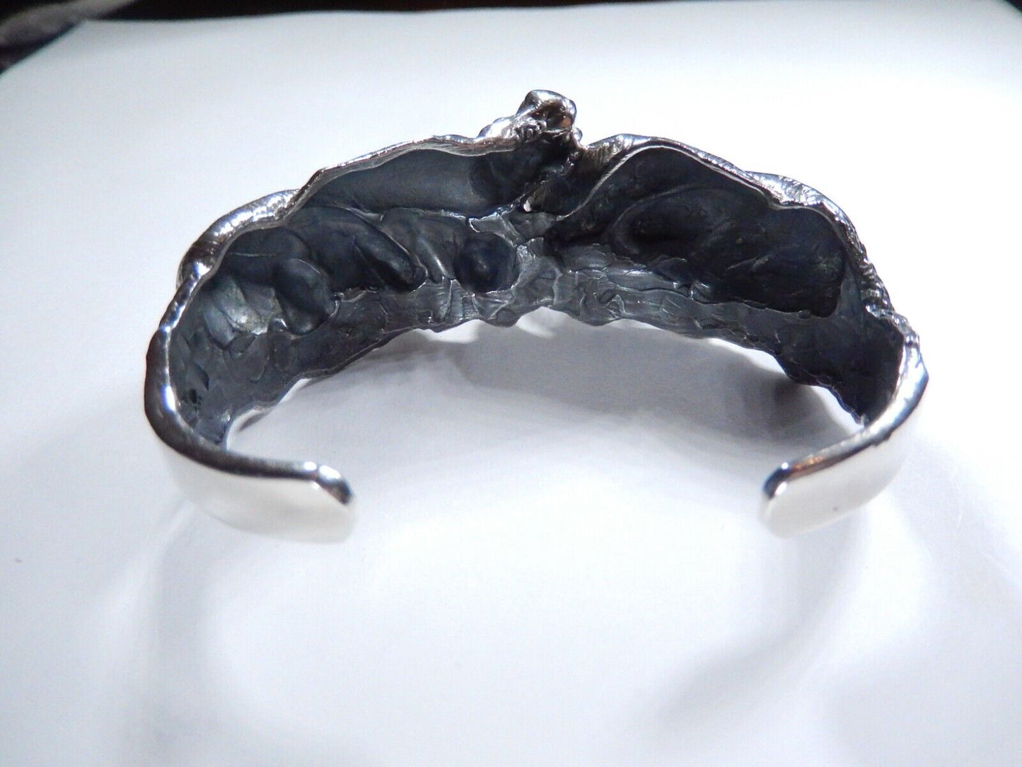 *VINTAGE*  3D Sterling Silver Hippopotamus Cuff Bracelet-53 grams