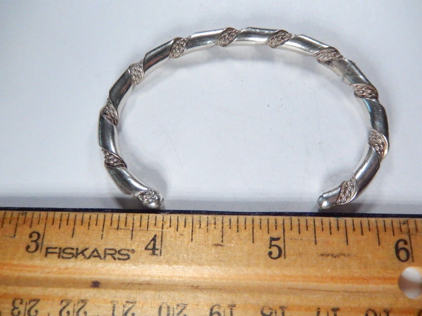 VINTAGE Navajo Chunky Twisted Cable Rope 925 Sterling Silver Cuff Bracelet 19.gm
