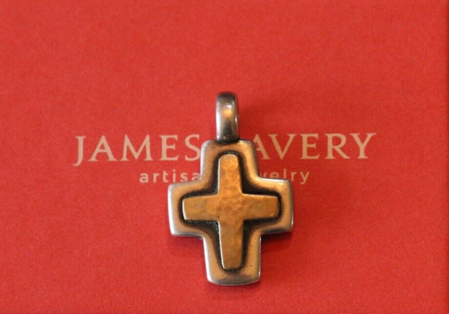 Retired James Avery Bronze and Sterling Silver Cross Pendant