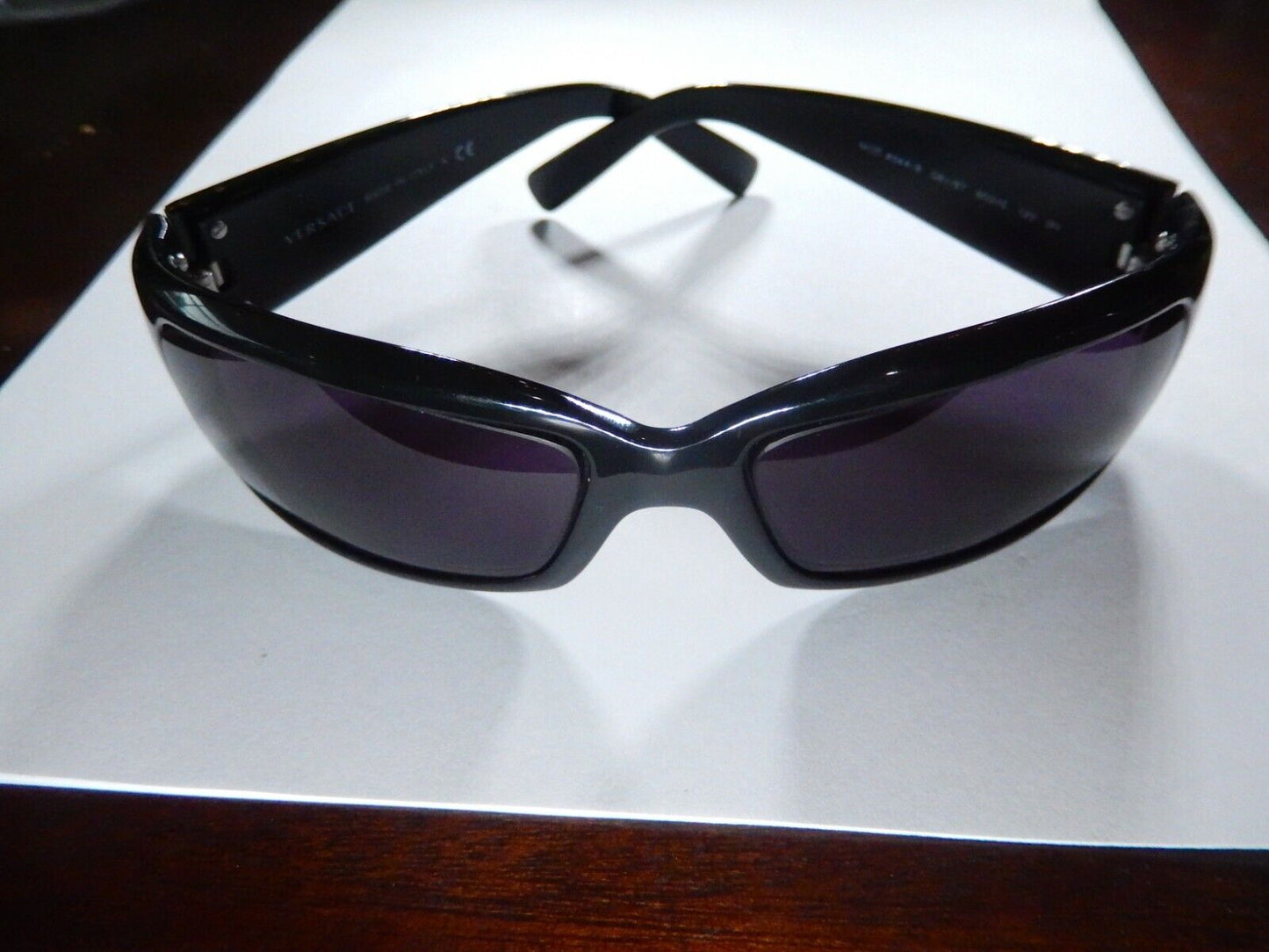 Versace 4044-B Sunglasses Black Silver Coin Medusa Swarovski Crystals With Case