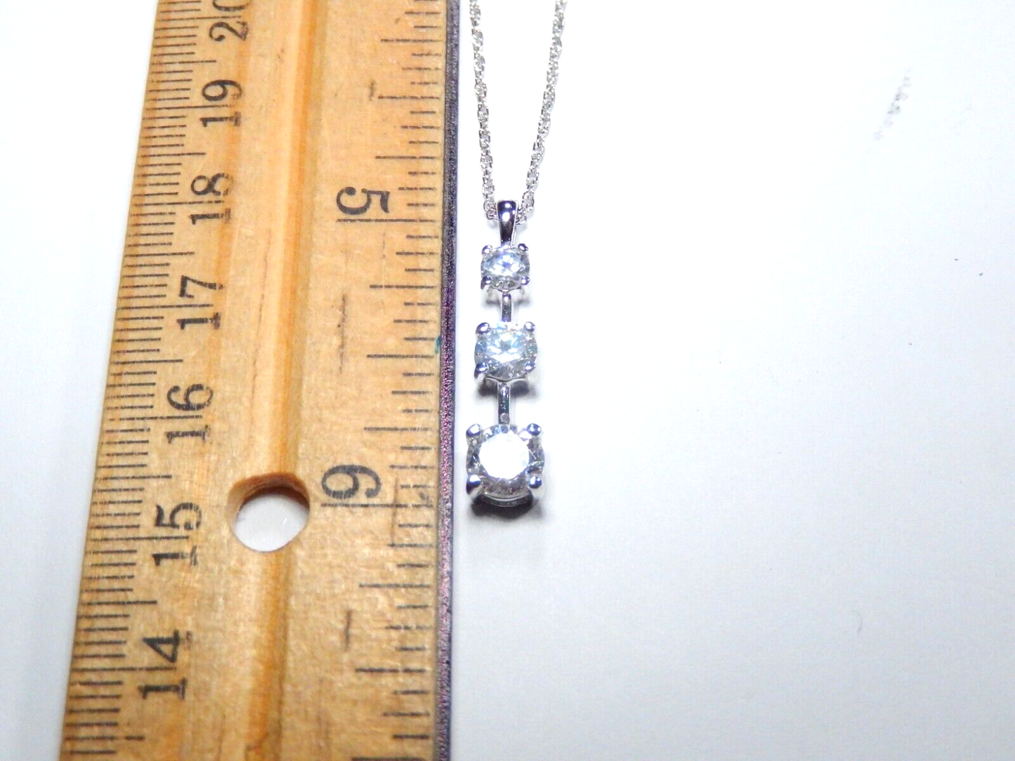 Sterling Silver .85CT CZ Past Present Future Pendant - w/18" Chain