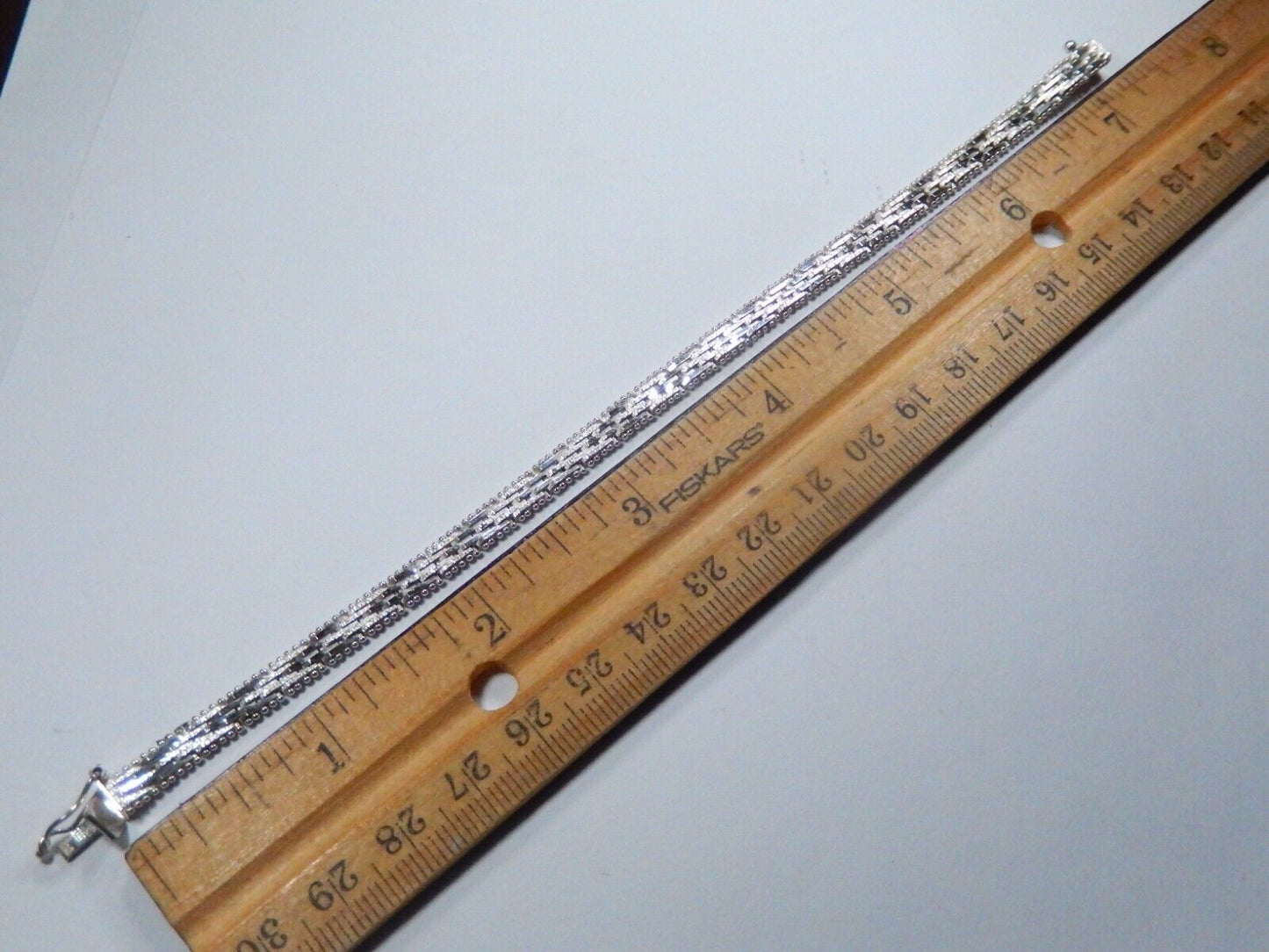 Vintage Italy Thick Sterling Silver Heavy 5.5mm Wide Mesh Bracelet -7"