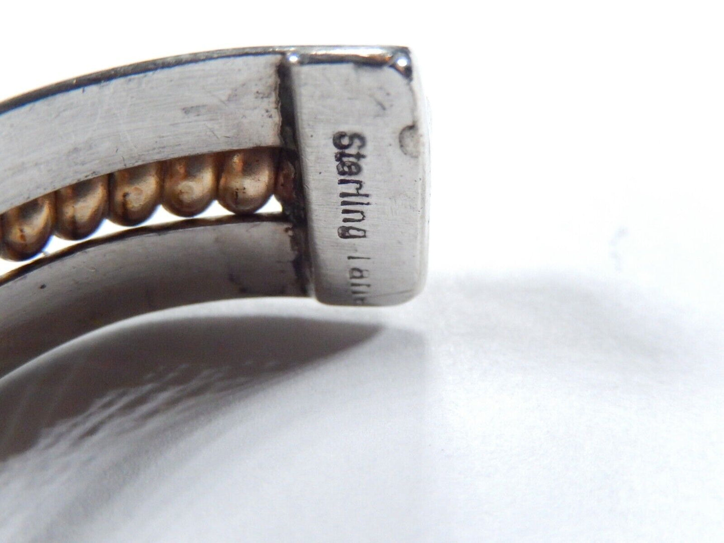 VINTAGE -  Sterling Silver With 12k Gold Filled Strip Bangle Bracelet 29.9 grams