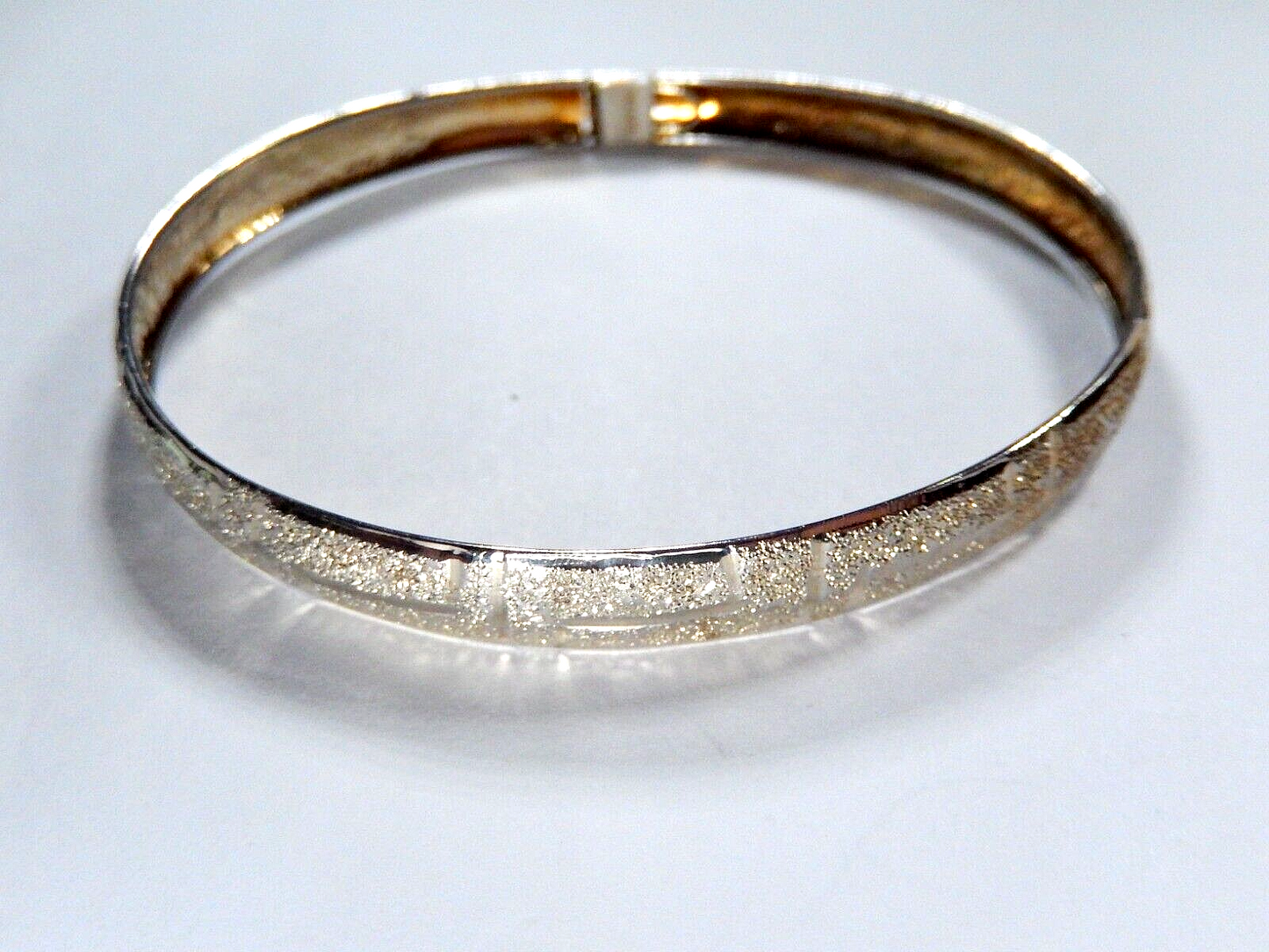 VINTAGE - Gold Vermeil .925 Diamond Cut Etched Bracelet-LOTS OF SPARKLE !!!