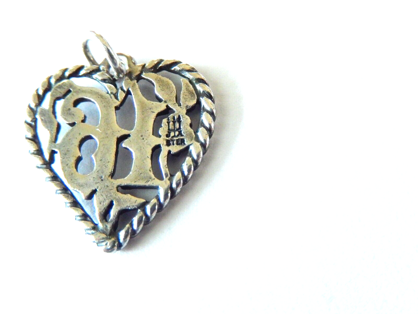 James Avery Retired Sweet 16 Heart Charm Sterling Silver