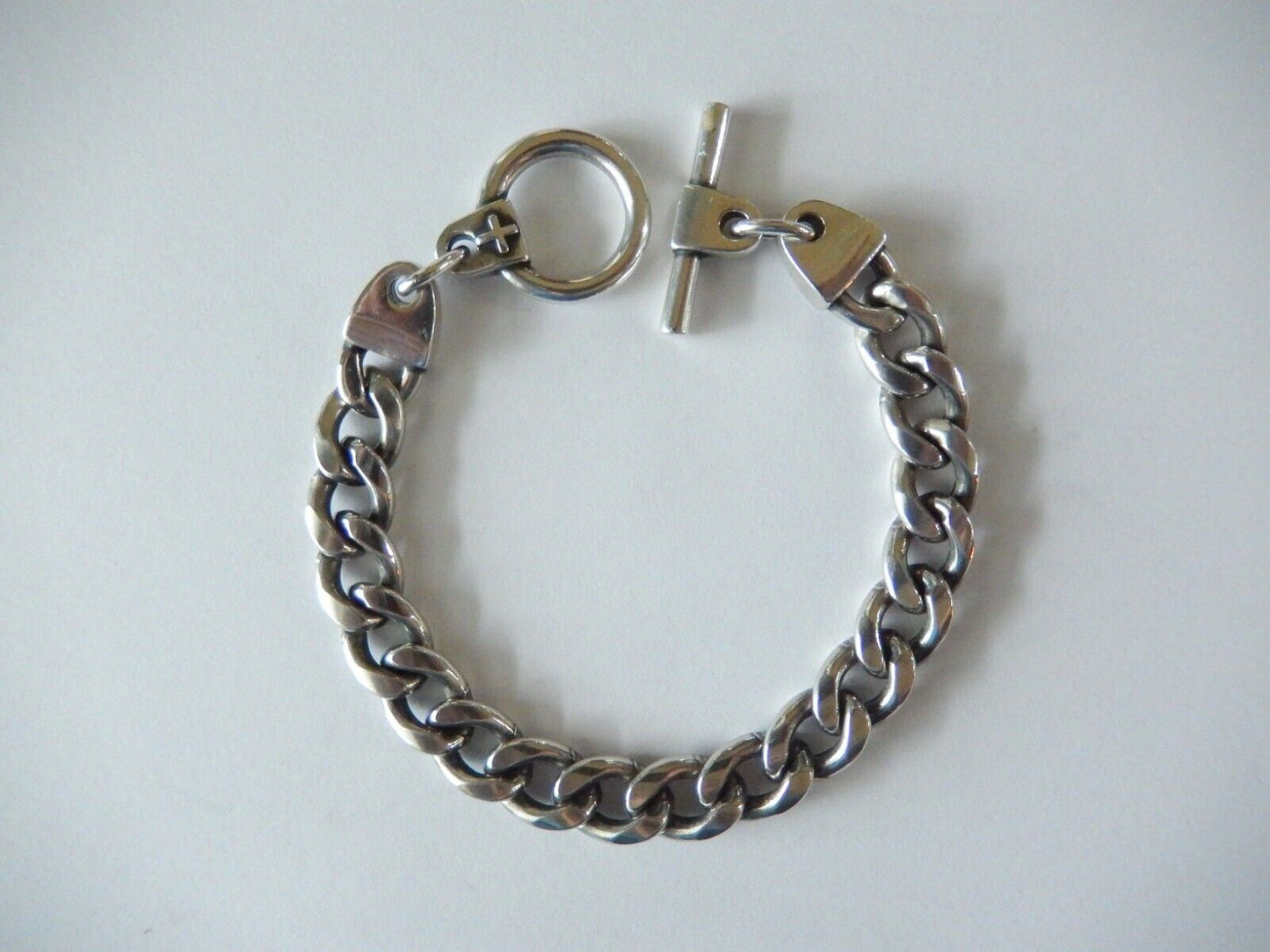 JAMES AVERY 925 Silver - HEAVY 44 grams - Strength In Faith  Curb Link Bracelet