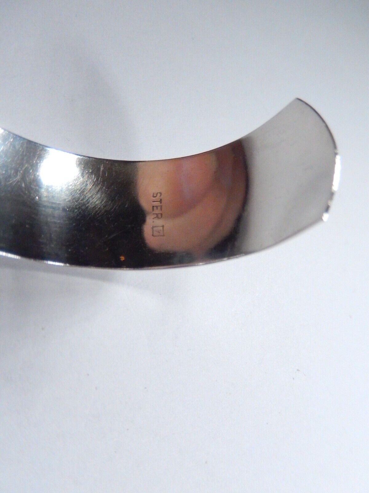 VINTAGE - Sterling Silver 5/8" Wide Smooth Cuff Bracelet 2-1/4" Inside Diam.