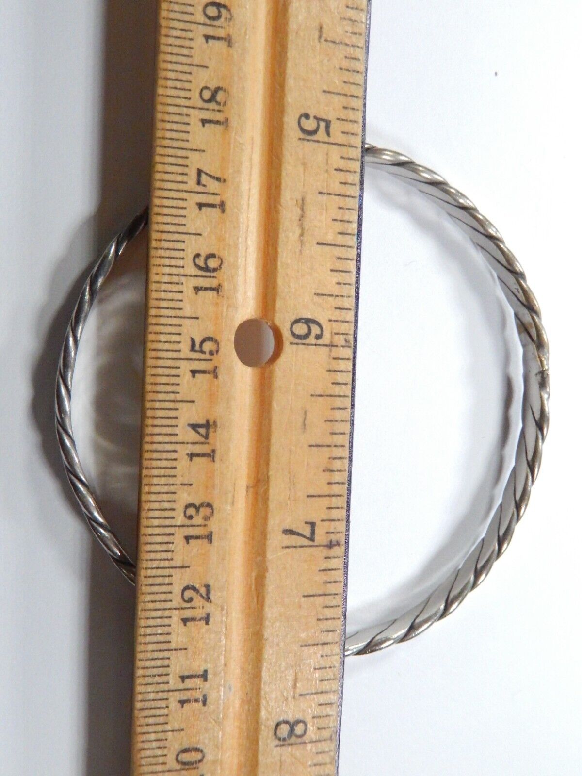 *VINTAGE*  Sterling Silver Handmade Closed Bangle Bracelet 5.75mm Wide -15.5 gm