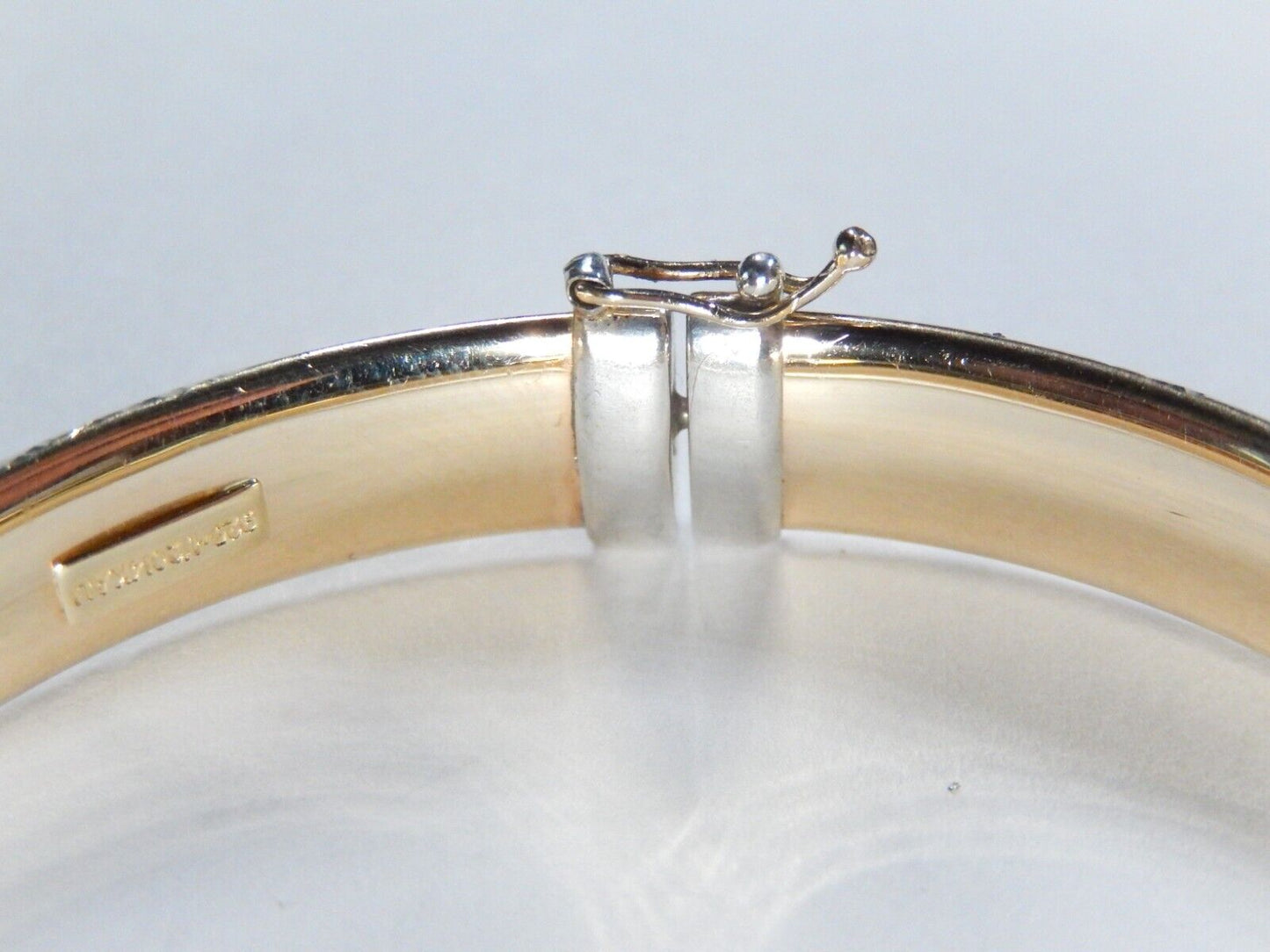 VTG Bangle Bracelet Sterling Silver 925 1/20 14K AU Hinged Gold Plated 12.2 g