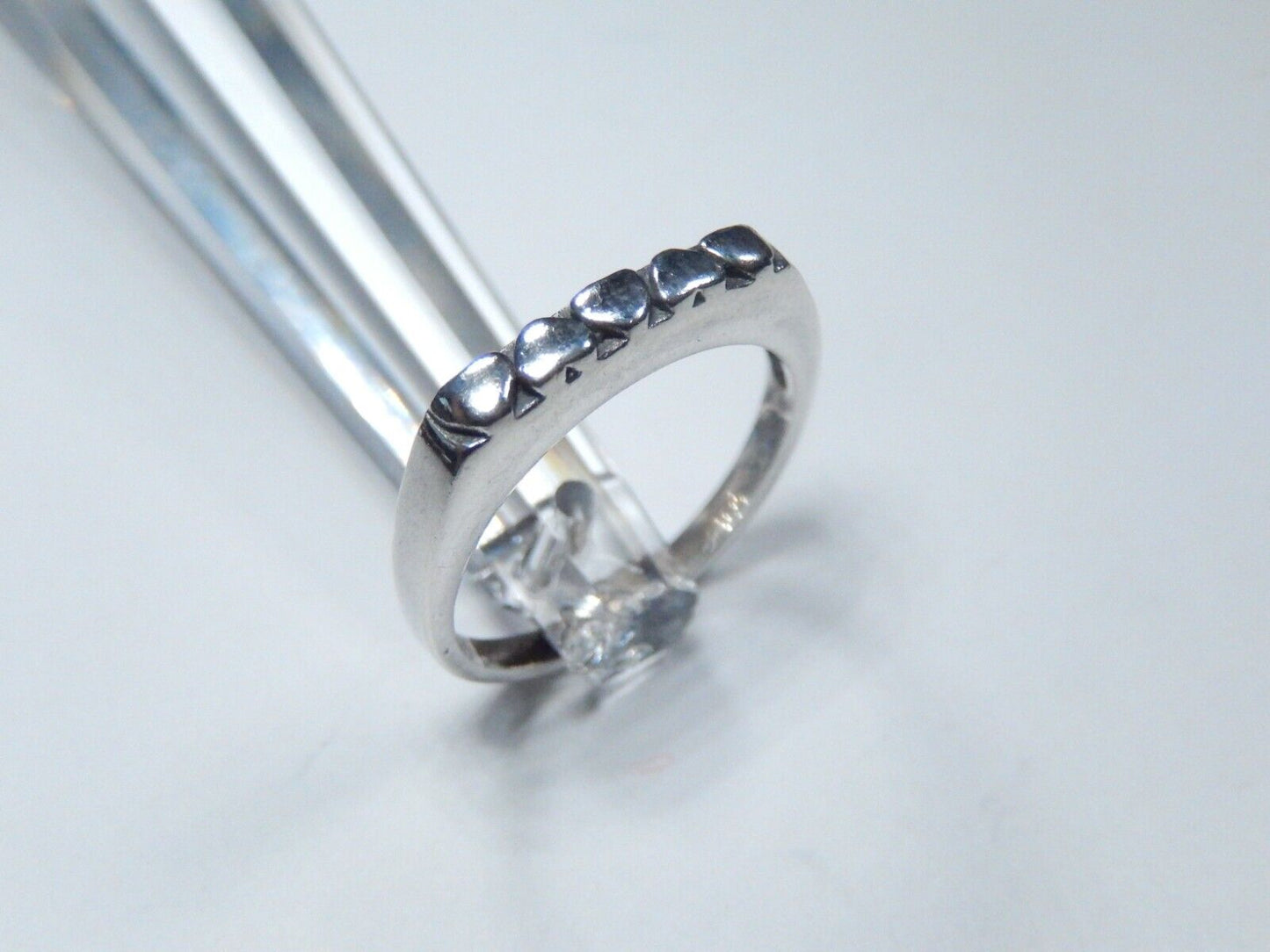 *VINTAGE* STERLING SILVER 3.0 MM WIDE HEART BAND RING SIZE: 7