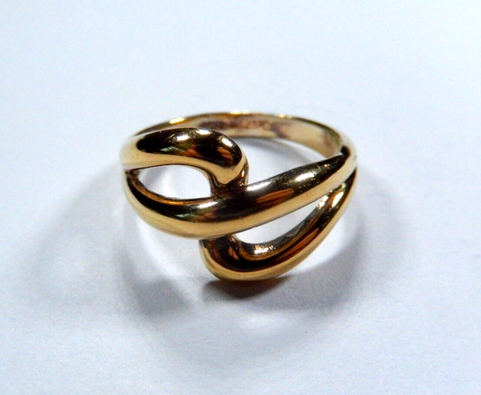 *VINTAGE* Gold Vermeil Sterling Freeform Design Ring Size 7