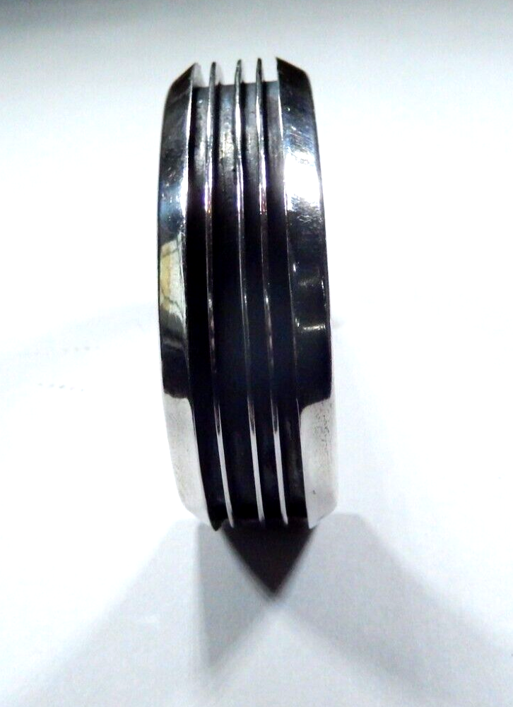 Handcrafted Tom Hawk Navajo Four Channel “RAIL” Sterling Silver Cuff Bracelet