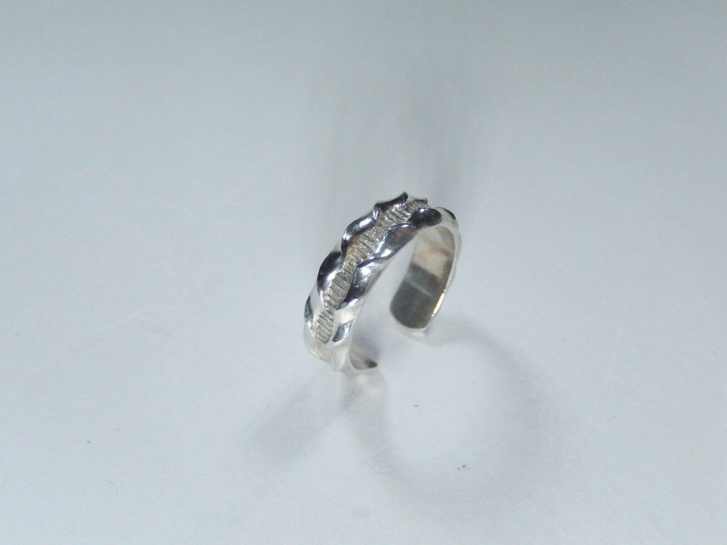 Decorative 4.75 mm  Band Toe Ring Adjustable 925 Sterling Silver 4mm