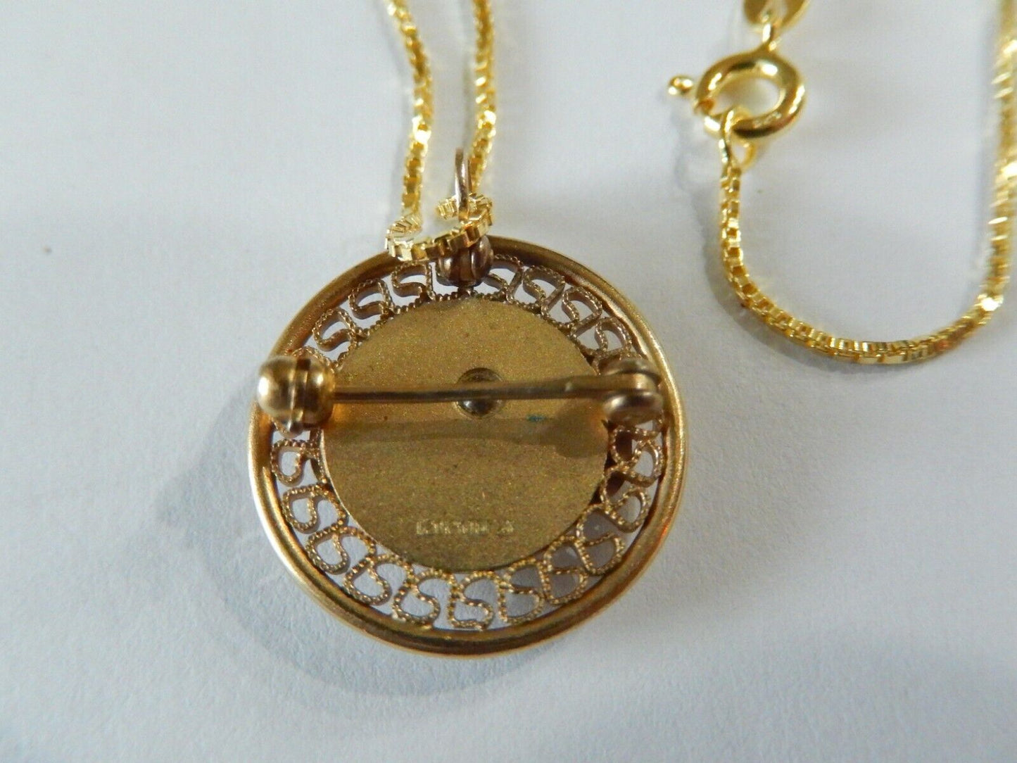 Vintage Baylor Gold Filled Pin or Pendant w/18" Vermeil Sterling Chain