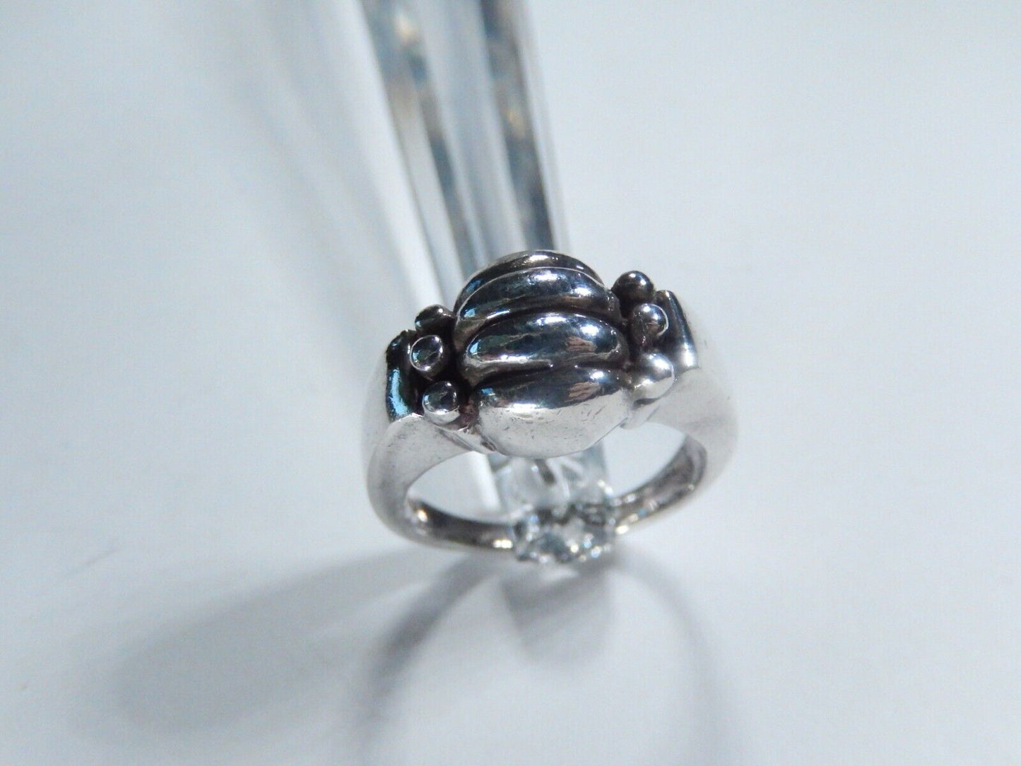 *VINTAGE* Heavy Sterling Silver Shrimp Dome Design Ring 925 Size 8