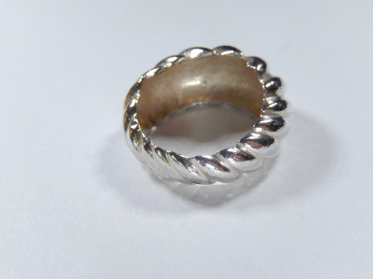 *VINTAGE* Sterling Silver 10.5mm Wide Shrimp Ring Size 5.5