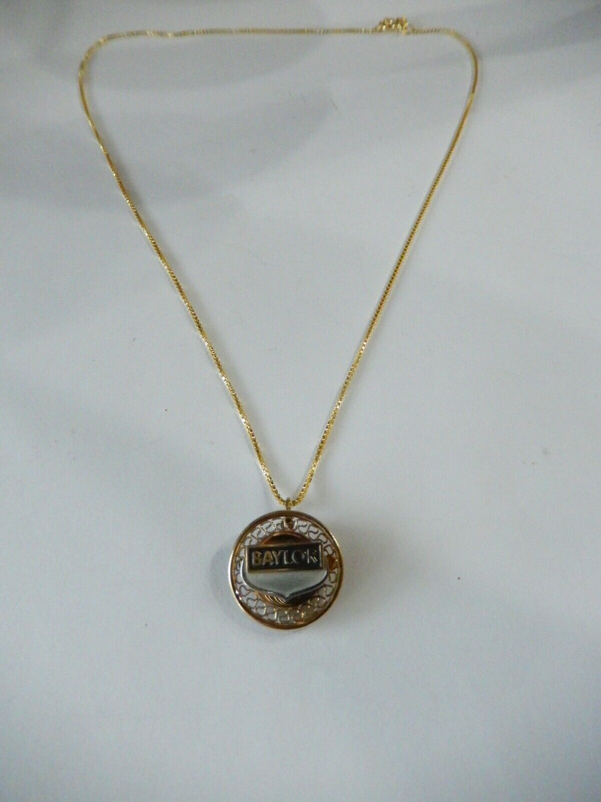 Vintage Baylor Gold Filled Pin or Pendant w/18" Vermeil Sterling Chain