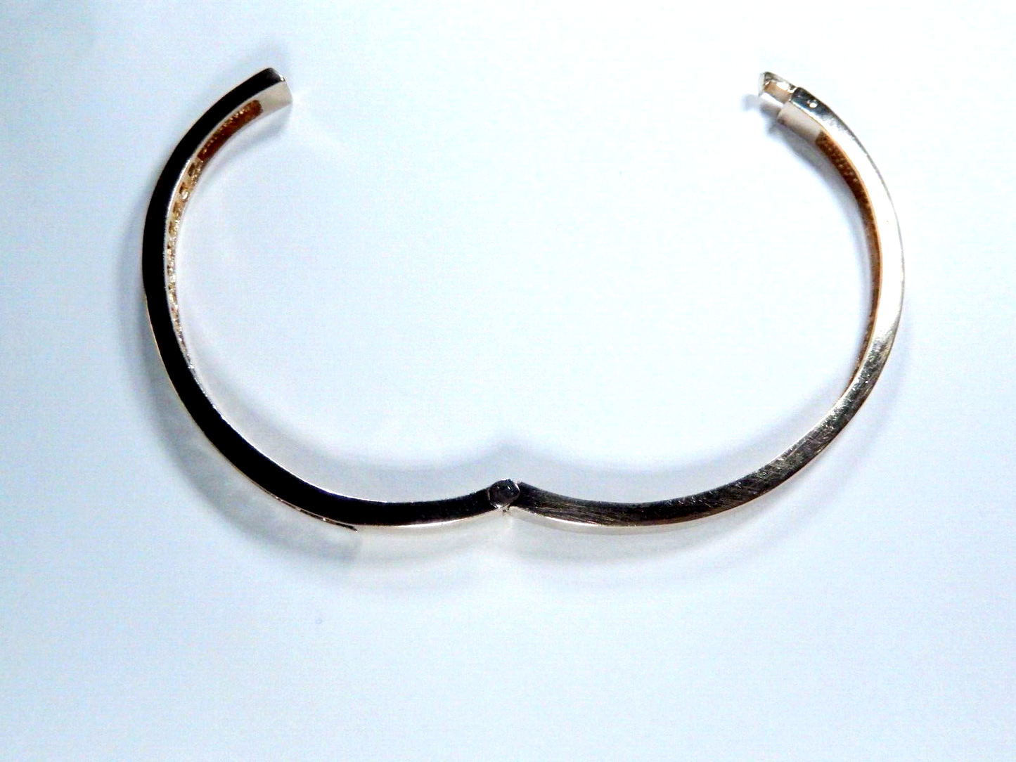 *VINTAGE*   Gold Vermeil .925 Princess Cut CZ  Hinged Bangle Bracelet - 15 Grams