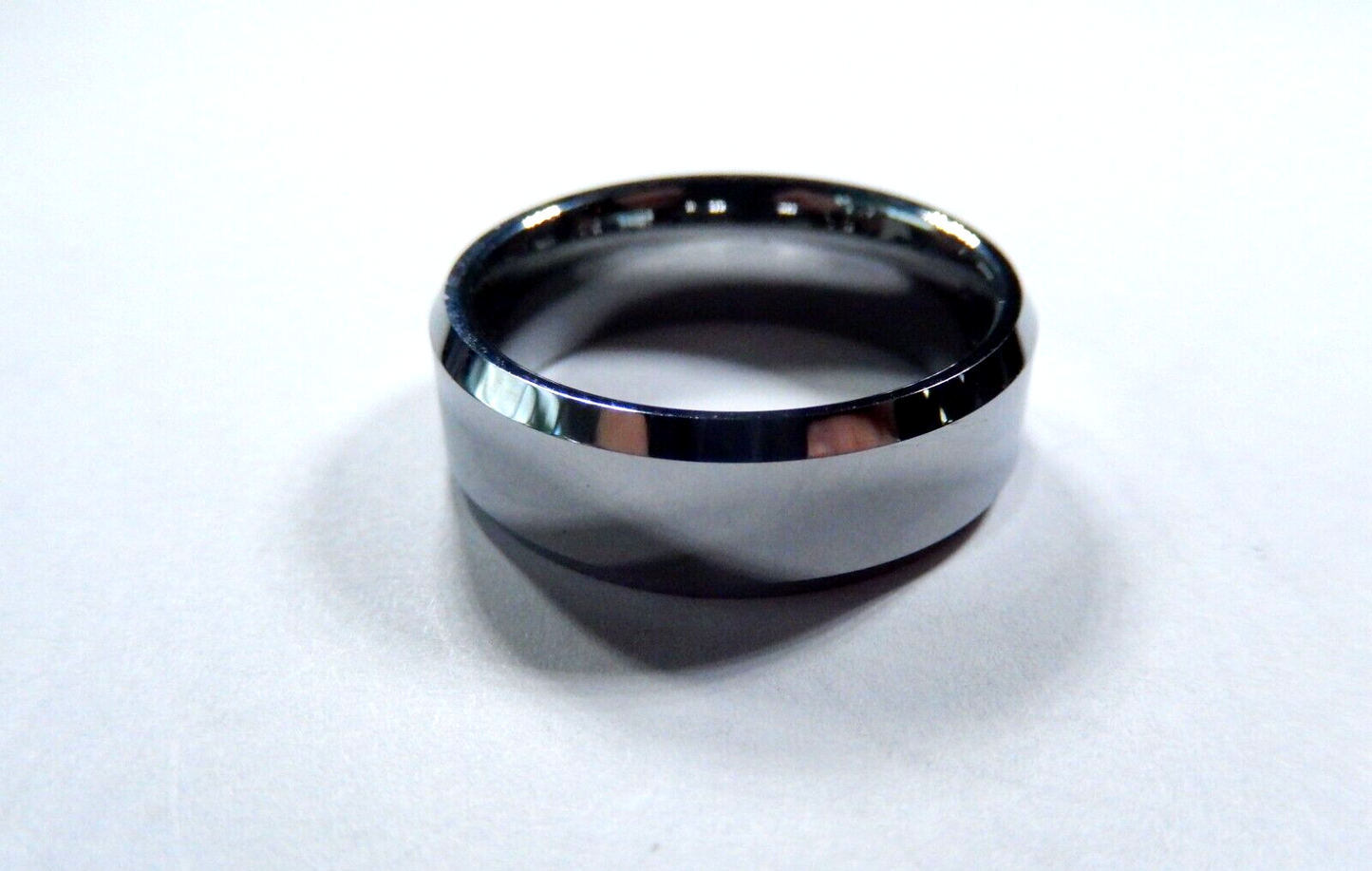 8mm Men's Comfort Fit Tungsten Carbide Silver Color Wedding Band Ring Sz 12