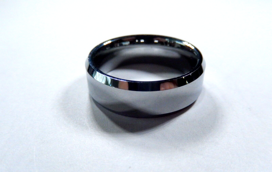 8mm Men's Comfort Fit Tungsten Carbide Silver Color Wedding Band Ring Sz 12